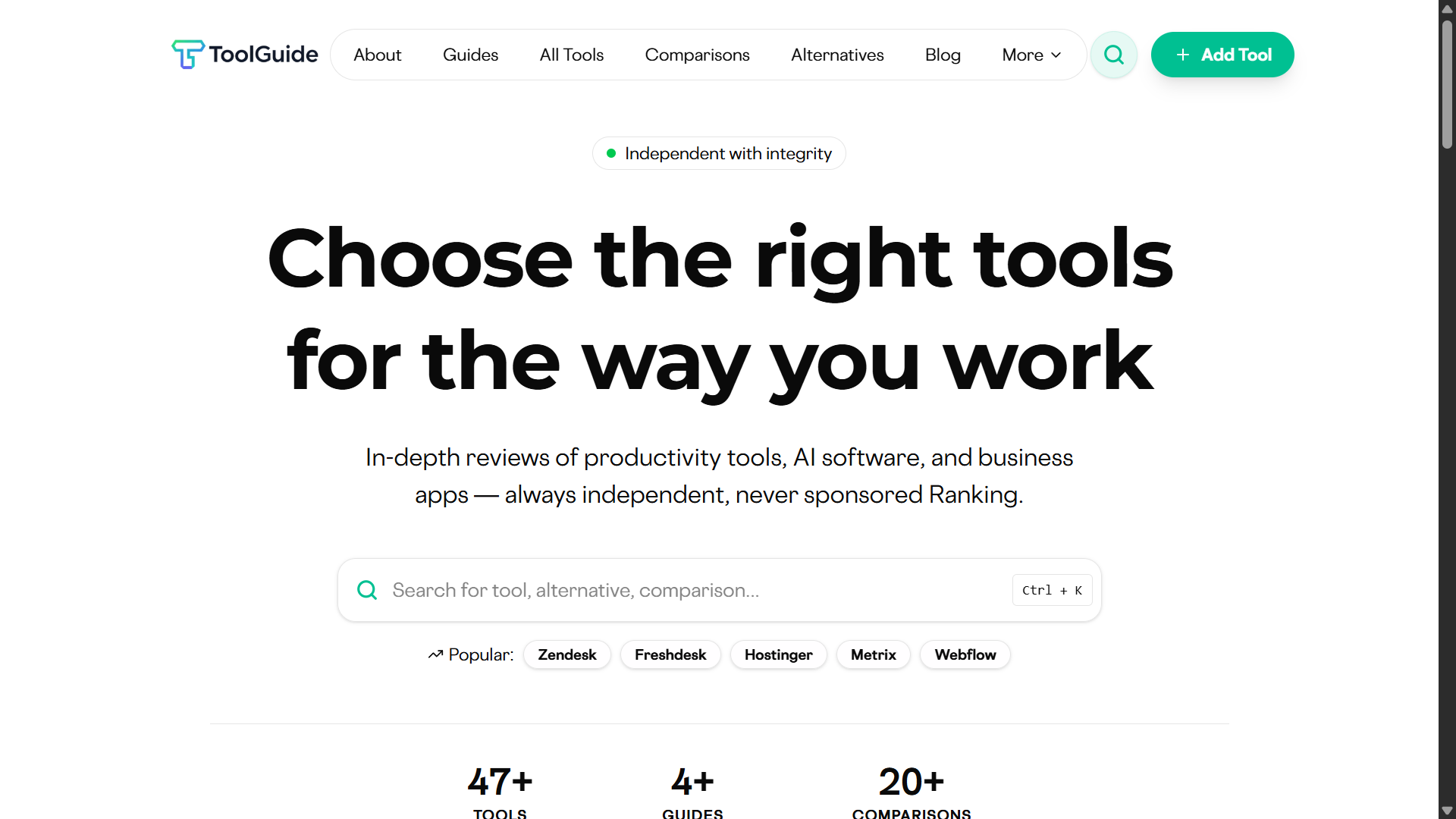 ToolGuide – Best Software Tools, Comparisons & Alternatives