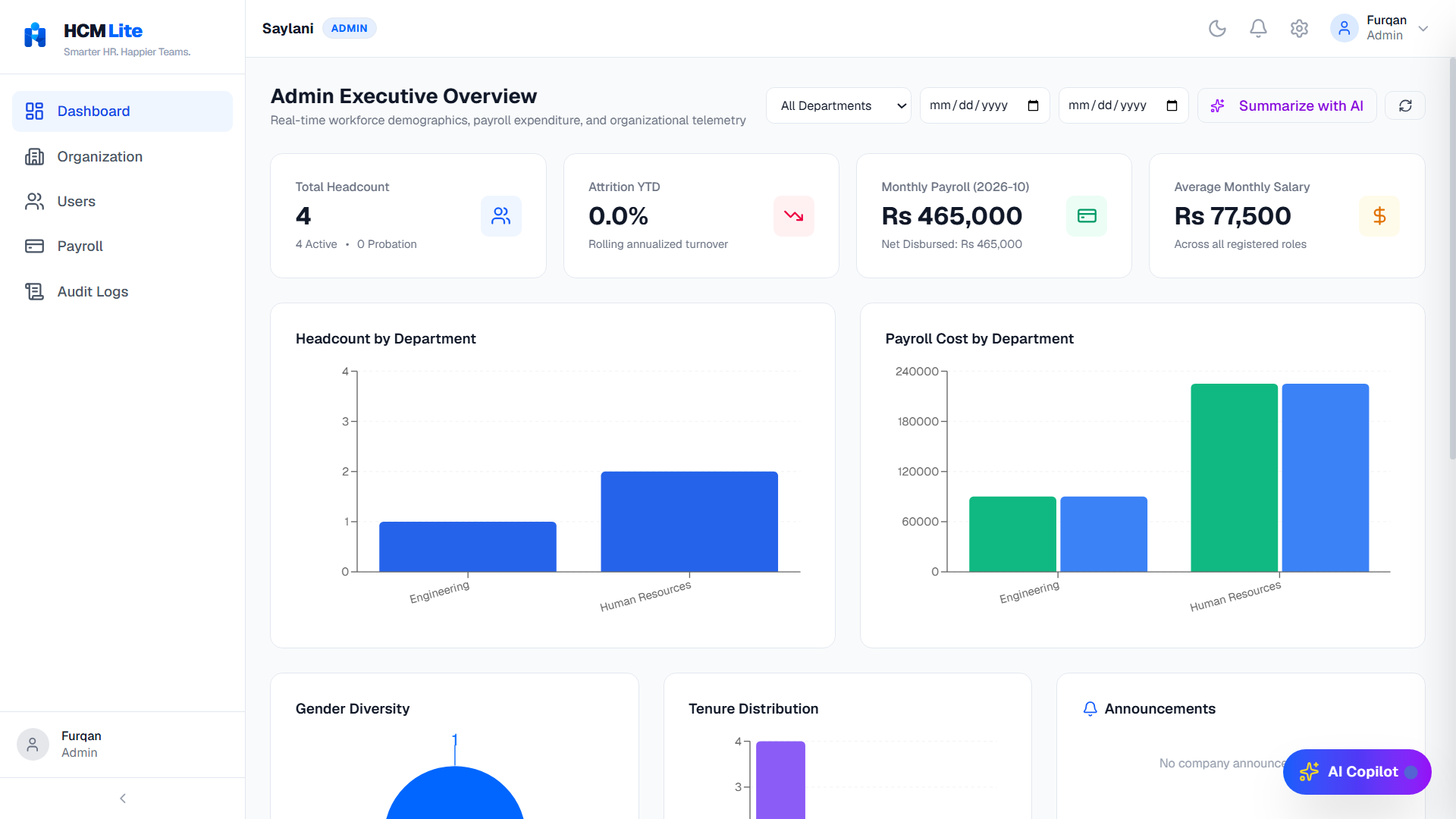 HCM Lite — Enterprise AI-Assisted Human Capital Management